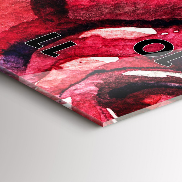 Ceas vertical de perete din sticlă Portretul colorat al unei femei