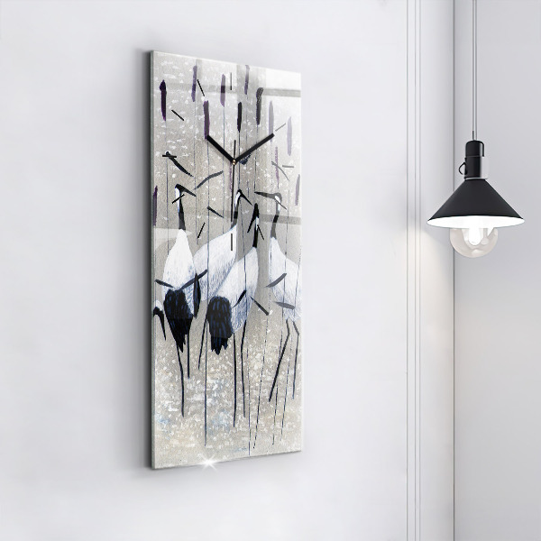 Ceas vertical de perete din sticlă Macarale în stuf