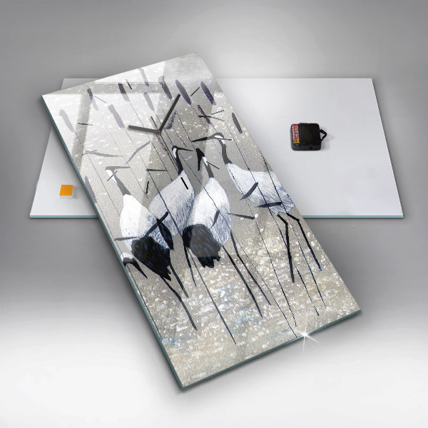 Ceas vertical de perete din sticlă Macarale în stuf