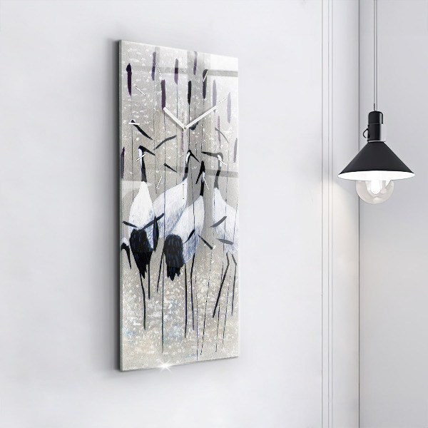 Ceas vertical de perete din sticlă Macarale în stuf