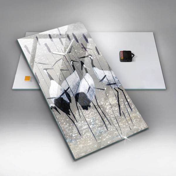 Ceas vertical de perete din sticlă Macarale în stuf