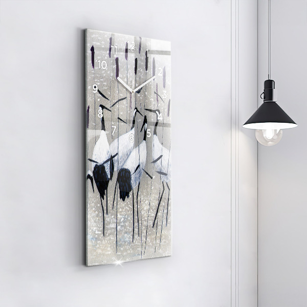 Ceas vertical de perete din sticlă Macarale în stuf