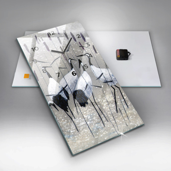 Ceas vertical de perete din sticlă Macarale în stuf