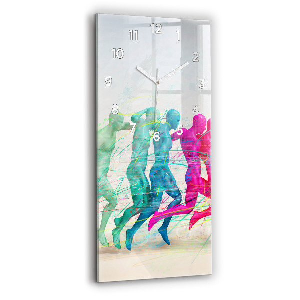 Ceas vertical de perete din sticlă Oameni colorați