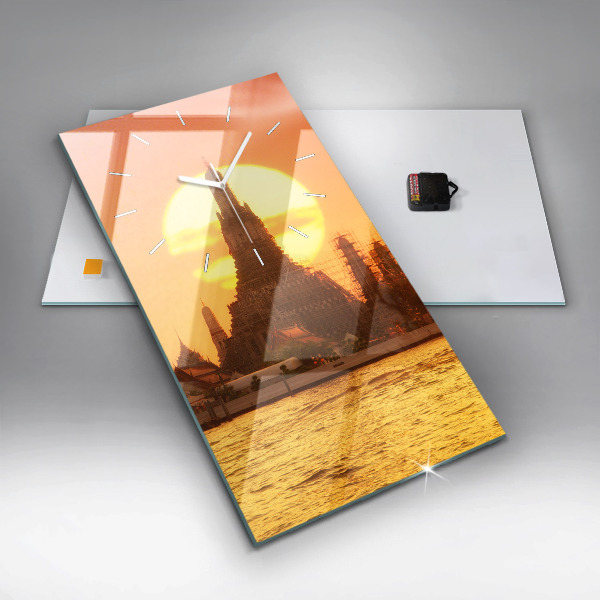 Ceas vertical de perete din sticlă Wat arun Bangkok Thailanda