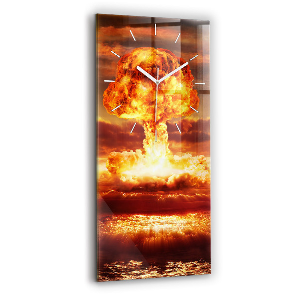 Ceas vertical de perete din sticlă Explozia unei bombe atomice