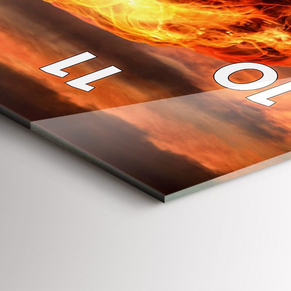 Ceas vertical de perete din sticlă Explozia unei bombe atomice