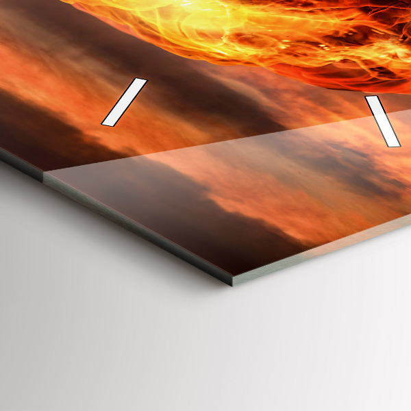 Ceas vertical de perete din sticlă Explozia unei bombe atomice