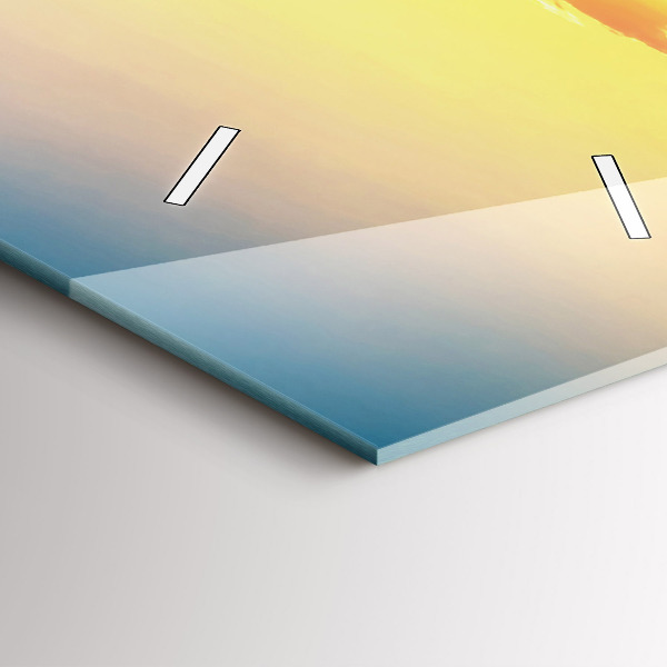 Ceas vertical de perete din sticlă Apus peste dealuri