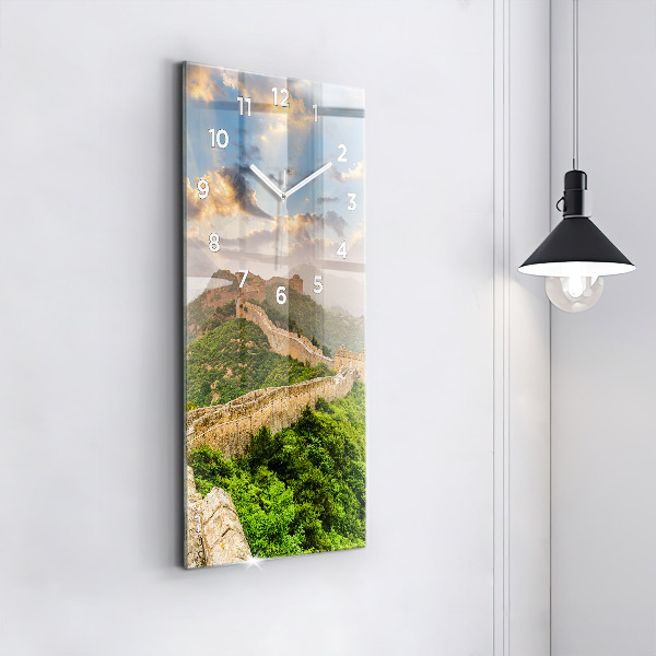 Ceas vertical de perete din sticlă Marele Zid Chinezesc