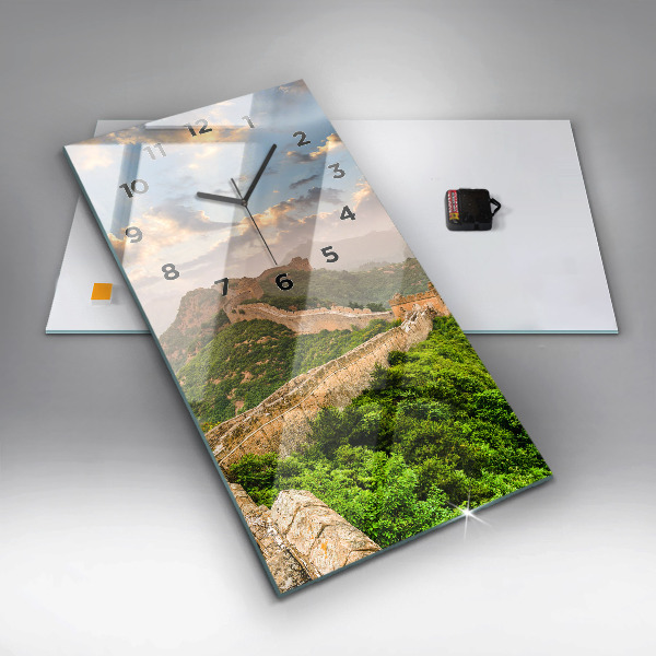 Ceas vertical de perete din sticlă Marele Zid Chinezesc