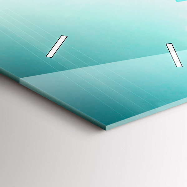 Ceas vertical de perete din sticlă Mașină cu o placă de surf