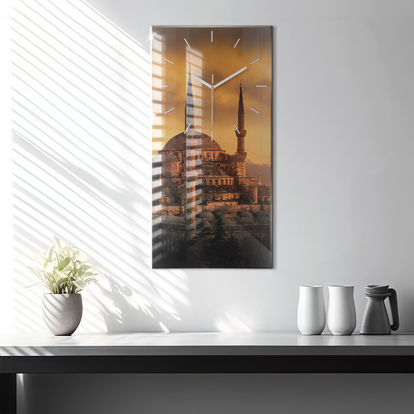 Ceas vertical de perete din sticlă Moscheea din Istanbul