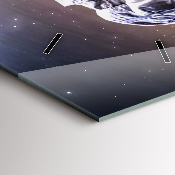 Ceas vertical de perete din sticlă Astronaut în spațiu