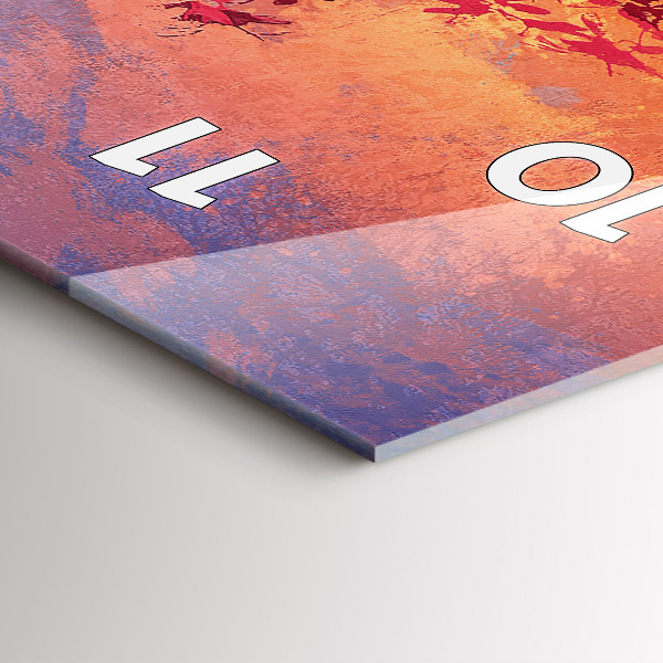 Ceas vertical de perete din sticlă Peisaj de toamnă