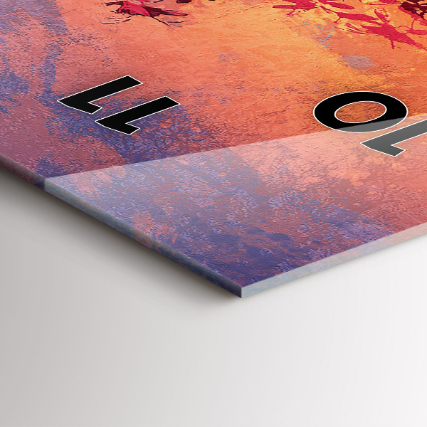 Ceas vertical de perete din sticlă Peisaj de toamnă