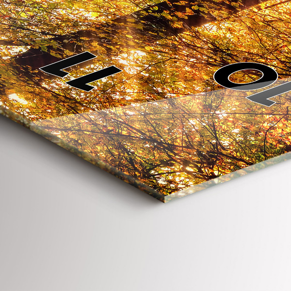 Ceas vertical de perete din sticlă Peisaj de pădure de toamnă