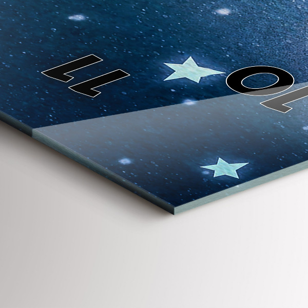 Ceas vertical de perete din sticlă Fata pe luna