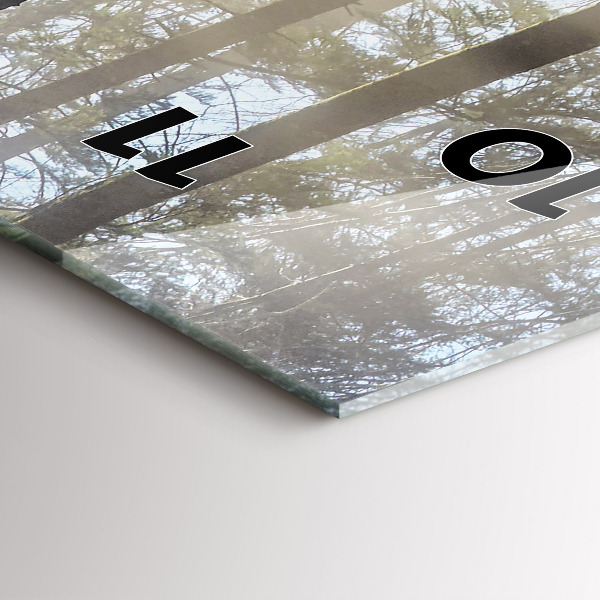 Ceas vertical de perete din sticlă Pădure în ceață