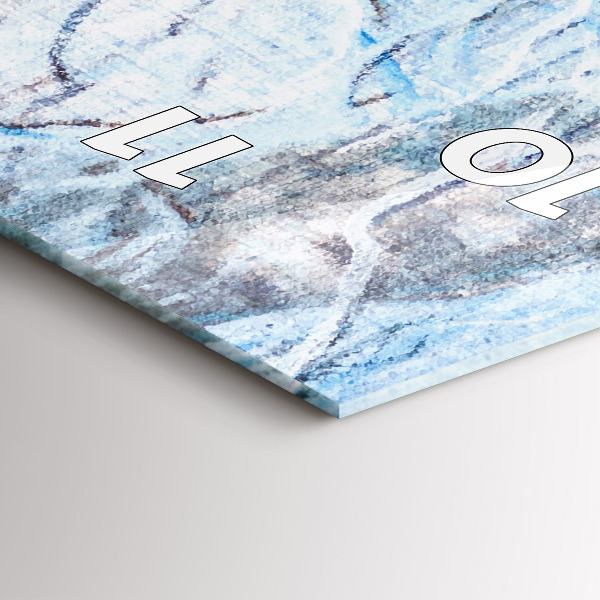 Ceas vertical de perete din sticlă Lupi în pădure