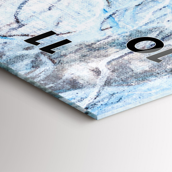 Ceas vertical de perete din sticlă Lupi în pădure