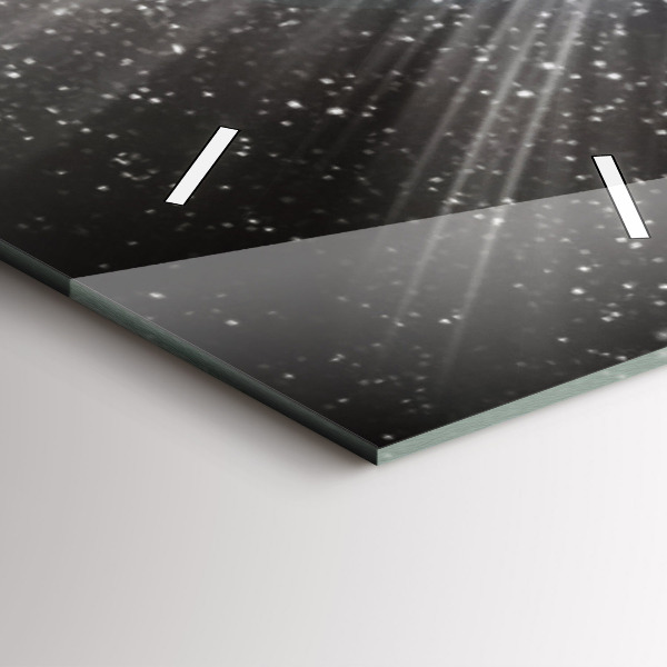 Ceas vertical de perete din sticlă Pământ Lună Soare