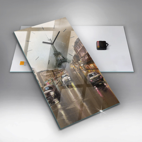 Ceas vertical de perete din sticlă Arhitectura orașului Paris