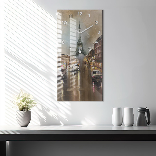 Ceas vertical de perete din sticlă Arhitectura orașului Paris