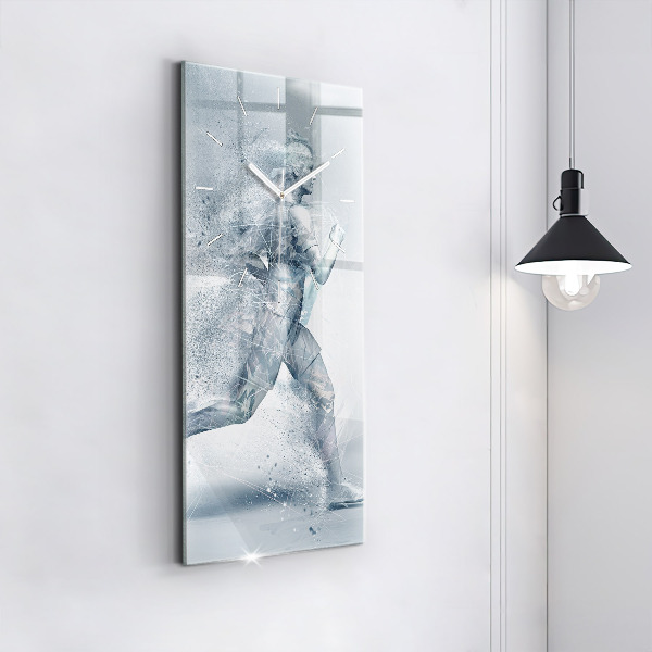 Ceas vertical de perete din sticlă Alergător