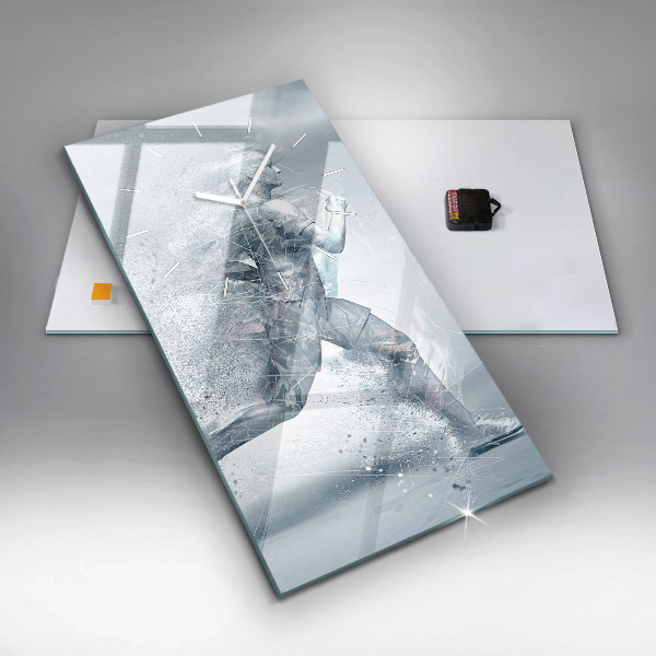 Ceas vertical de perete din sticlă Alergător