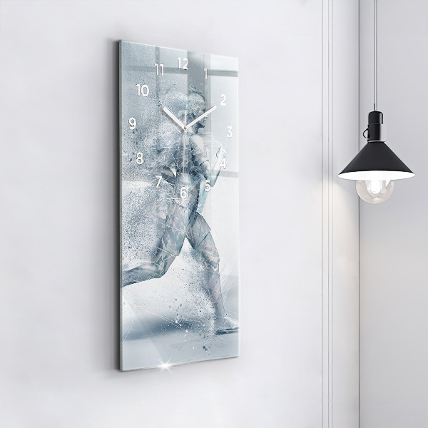 Ceas vertical de perete din sticlă Alergător