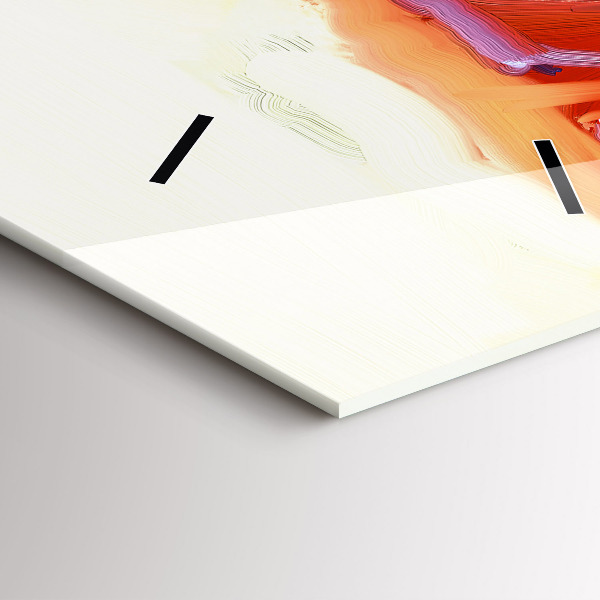 Ceas vertical de perete din sticlă Maci colorați