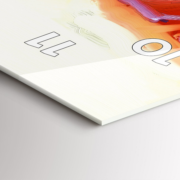 Ceas vertical de perete din sticlă Maci colorați