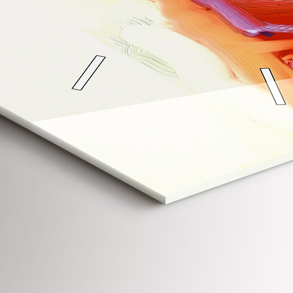 Ceas vertical de perete din sticlă Maci colorați