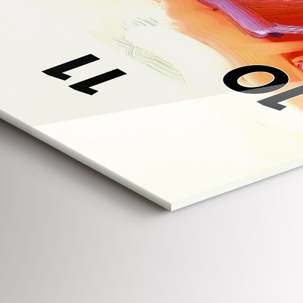 Ceas vertical de perete din sticlă Maci colorați