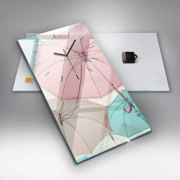 Ceas vertical de perete din sticlă Umbrele pastelate