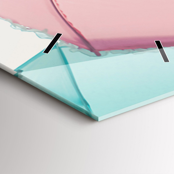 Ceas vertical de perete din sticlă Umbrele pastelate