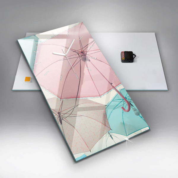 Ceas vertical de perete din sticlă Umbrele pastelate