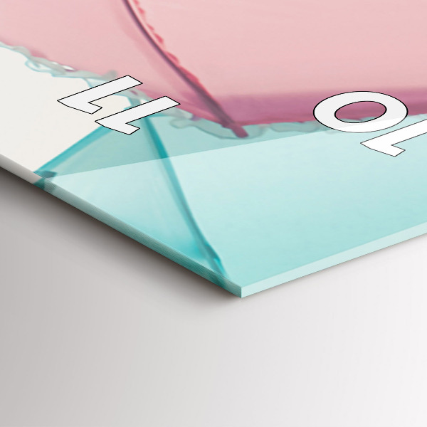 Ceas vertical de perete din sticlă Umbrele pastelate