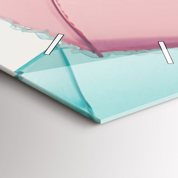 Ceas vertical de perete din sticlă Umbrele pastelate