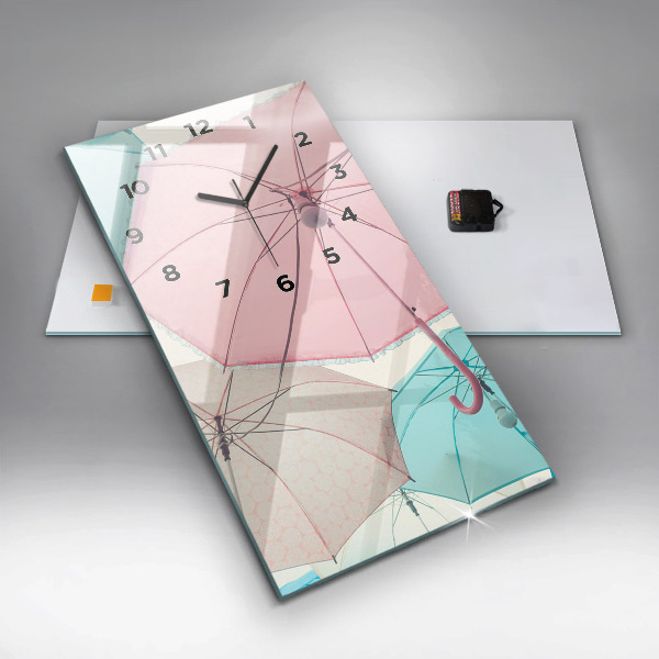 Ceas vertical de perete din sticlă Umbrele pastelate