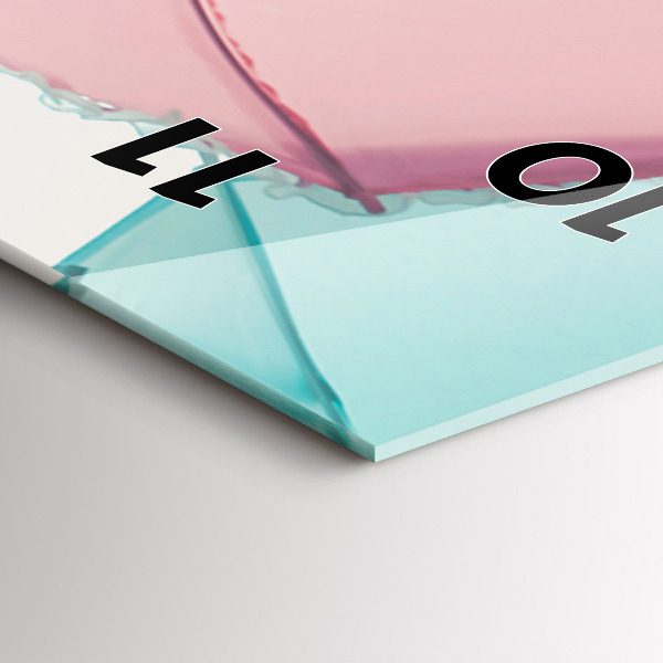 Ceas vertical de perete din sticlă Umbrele pastelate