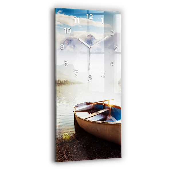 Ceas vertical de perete din sticlă Vedere la lac