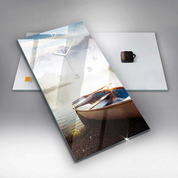 Ceas vertical de perete din sticlă Vedere la lac
