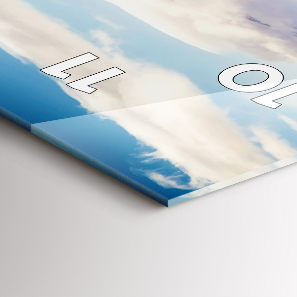 Ceas vertical de perete din sticlă Vedere la lac