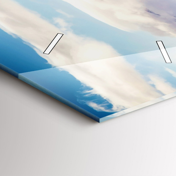 Ceas vertical de perete din sticlă Vedere la lac