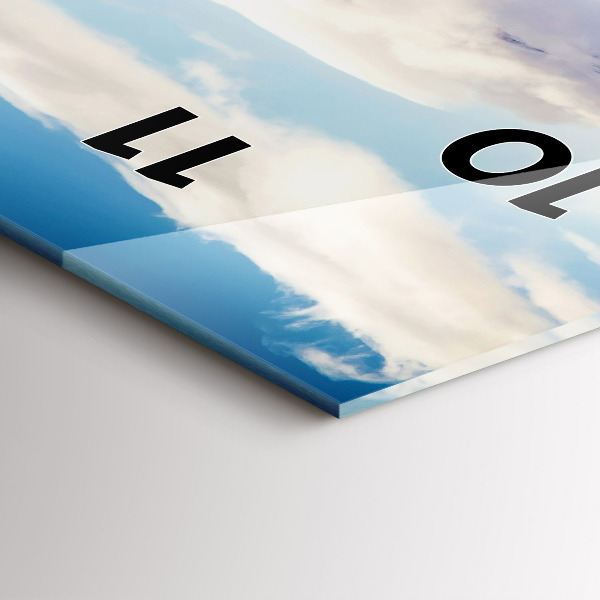 Ceas vertical de perete din sticlă Vedere la lac