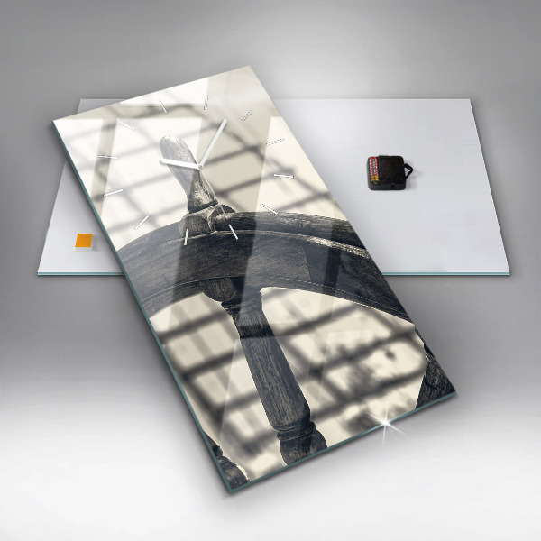 Ceas vertical de perete din sticlă Nava veche