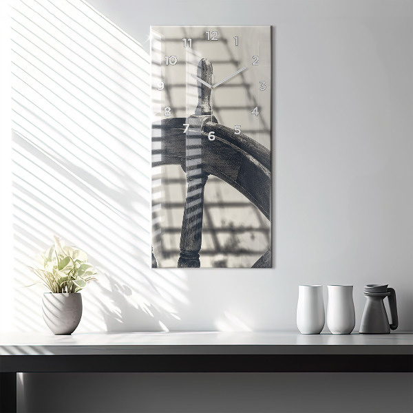 Ceas vertical de perete din sticlă Nava veche