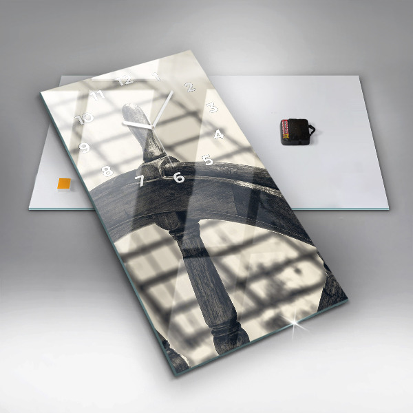 Ceas vertical de perete din sticlă Nava veche